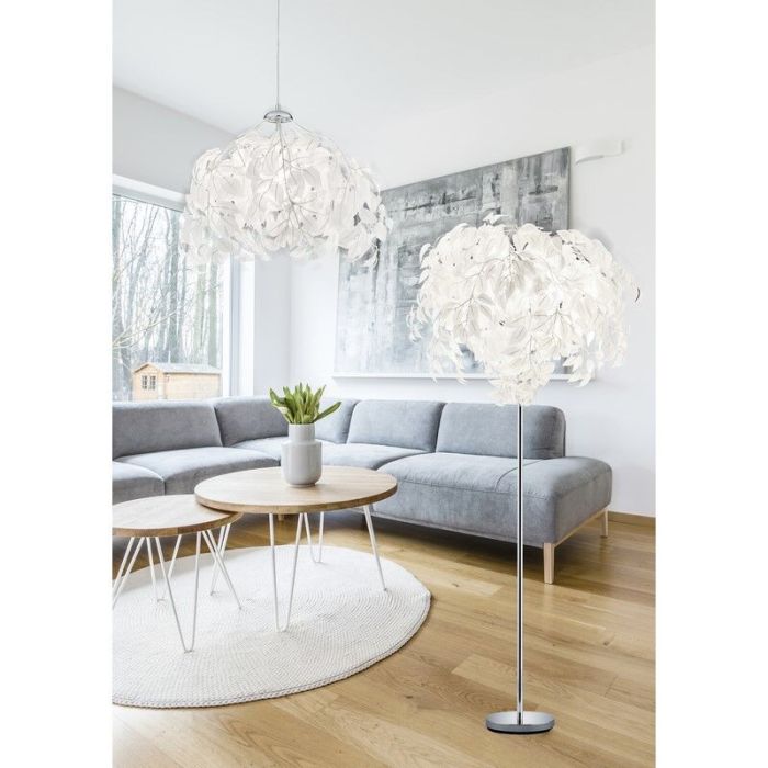 Chromen vloerlamp retro, Urwa, met schakelaar