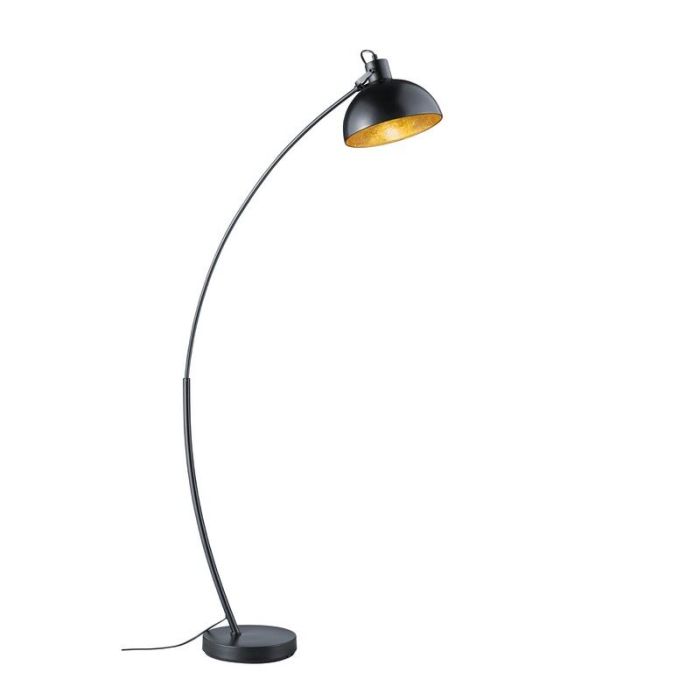 Zwarte vloerlamp modern, Fiore, met schakelaar