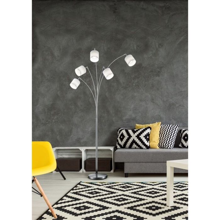 Nikkelen vloerlamp modern, Koge, met schakelaar