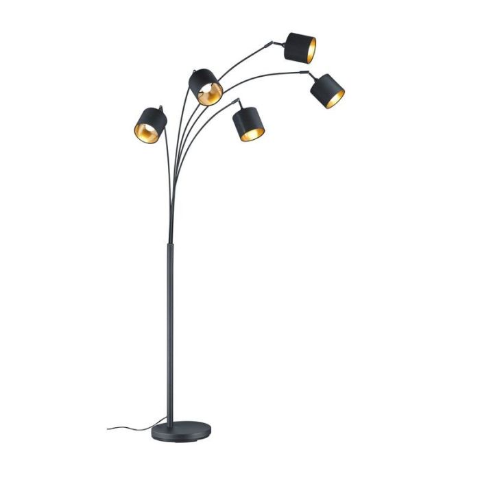 Zwarte vloerlamp modern, Koge, met schakelaar