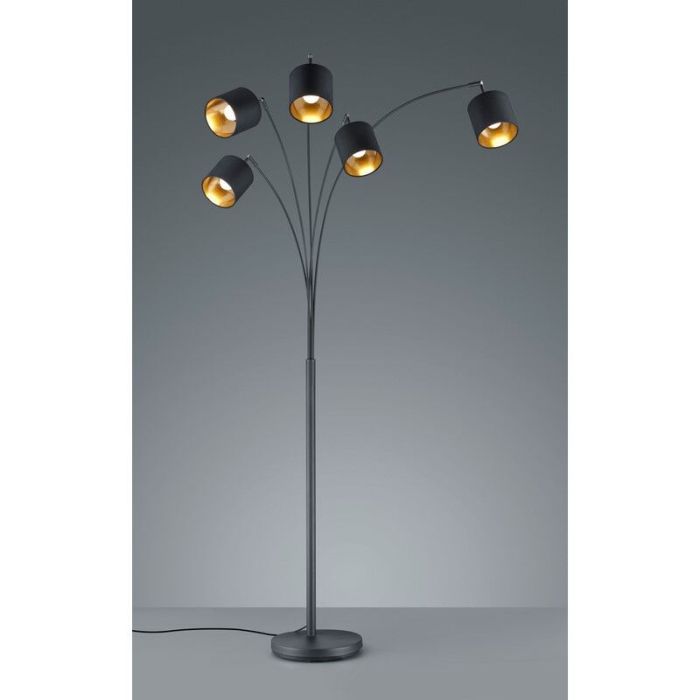 Zwarte vloerlamp modern, Koge, met schakelaar