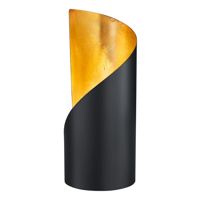 Zwarte tafellamp modern, Berdine, met schakelaar