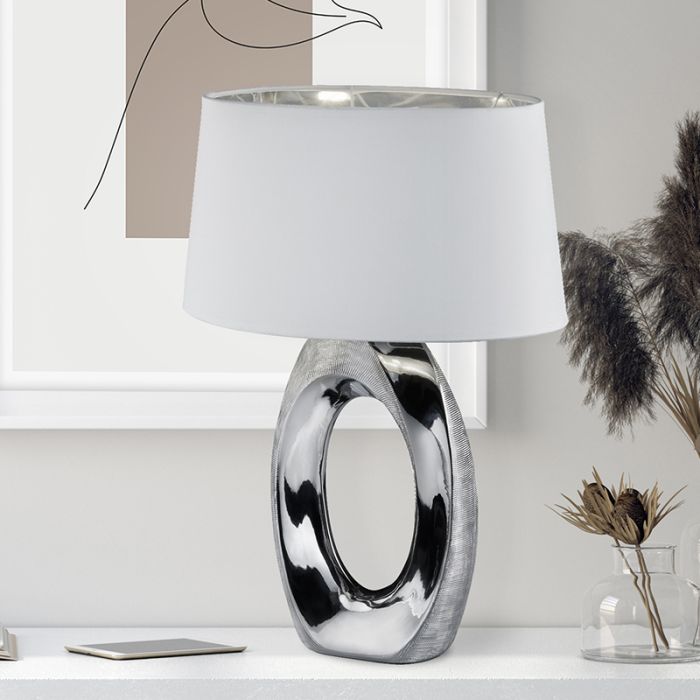 Zilveren tafellamp Moldrup, Keramiek