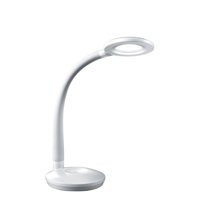 Witte bureaulamp kunststof, Jesse, 3W, 3000K LED, met touchdimmer