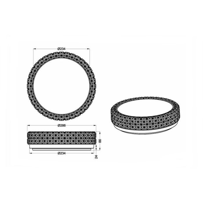 Witte plafonnière klassiek, Valentina, 12W, 3000K LED