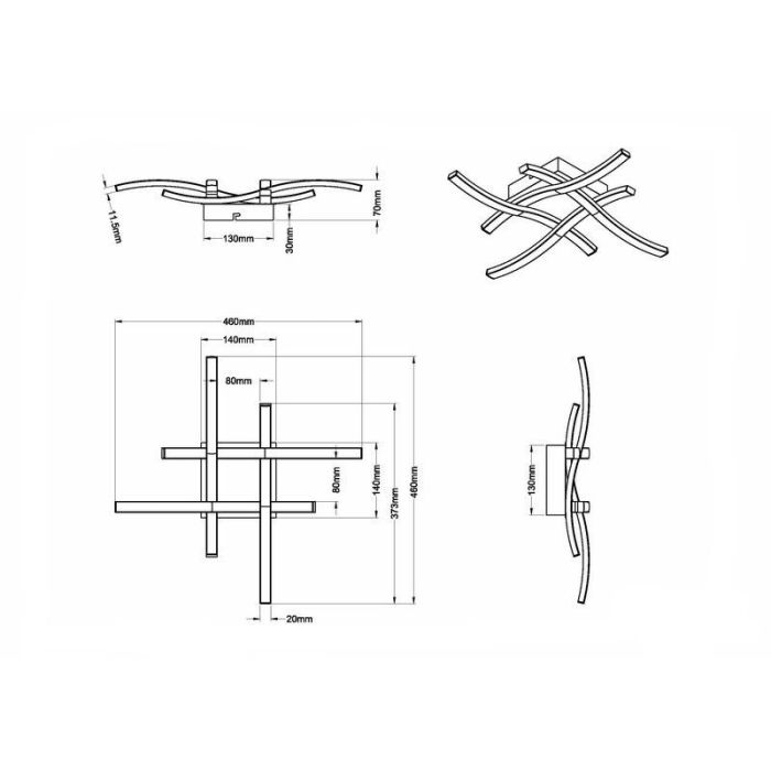 Nikkelen plafonnière design, Go, 5W, 3000K LED