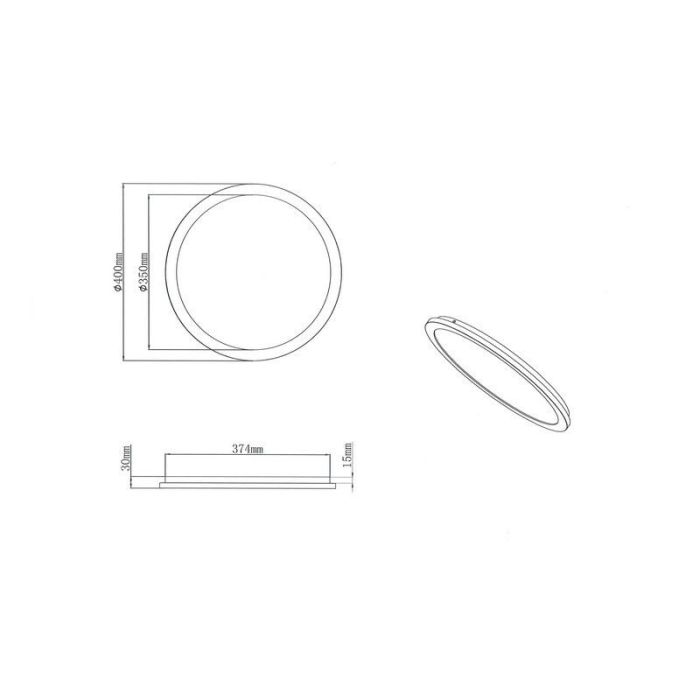 Witte plafonnière modern, Gistrup, 24W, 3000K LED, IP44