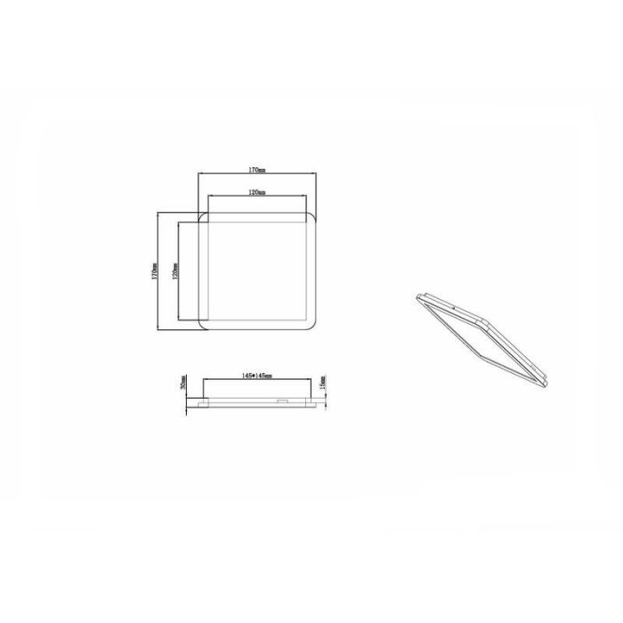 Witte plafonnière modern, Gistrup, 10W, 3000K LED, IP44