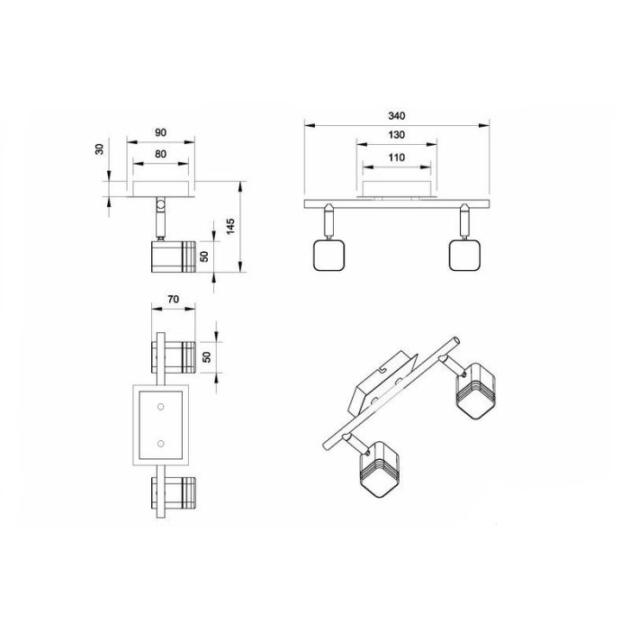 Nikkelen plafondspot modern, Kolind, 4W, 3000K LED