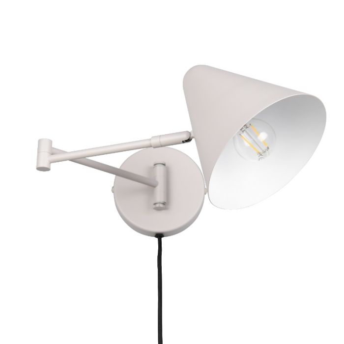 Grijze wandlamp modern, Jille, met schakelaar