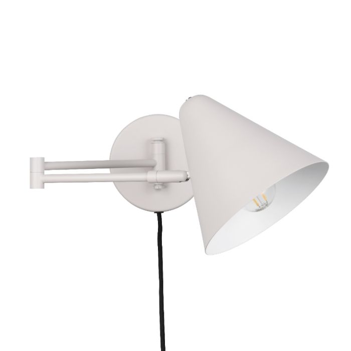 Grijze wandlamp modern, Jille, met schakelaar