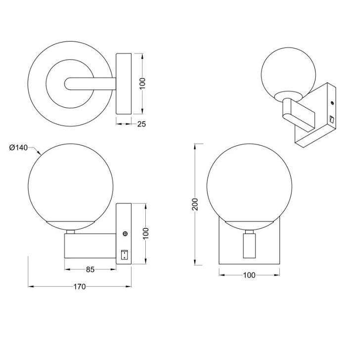 Chromen badkamer wandlamp modern, Eray, IP44
