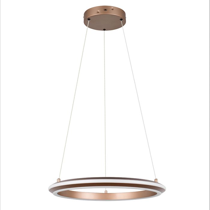 Bruine hanglamp modern, Jiry, 34W, white switch LED, 3-staps dimbaar
