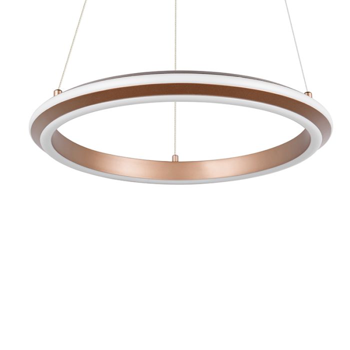 Bruine hanglamp modern, Jiry, 34W, white switch LED, 3-staps dimbaar