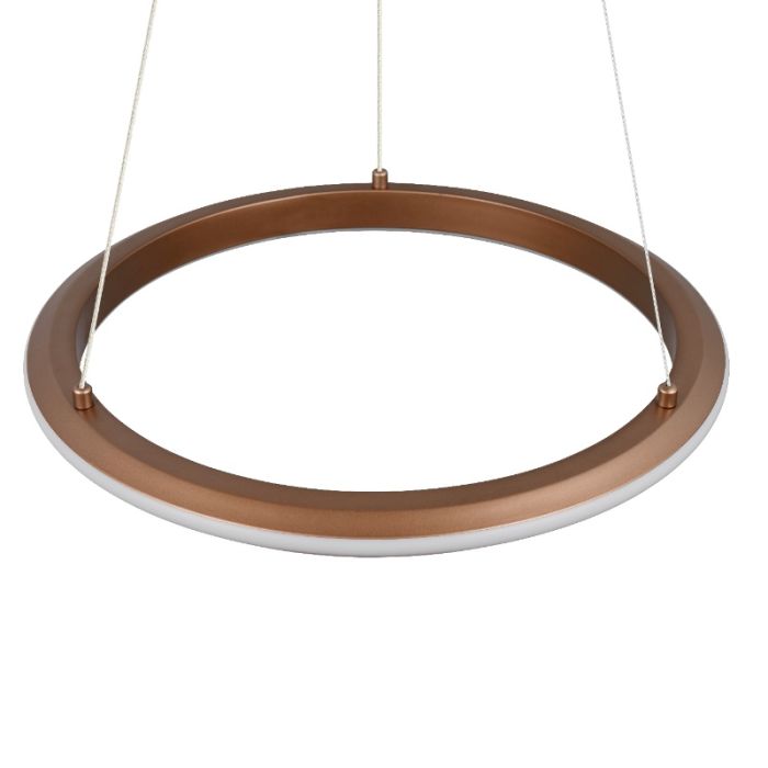 Bruine hanglamp modern, Jiry, 34W, white switch LED, 3-staps dimbaar