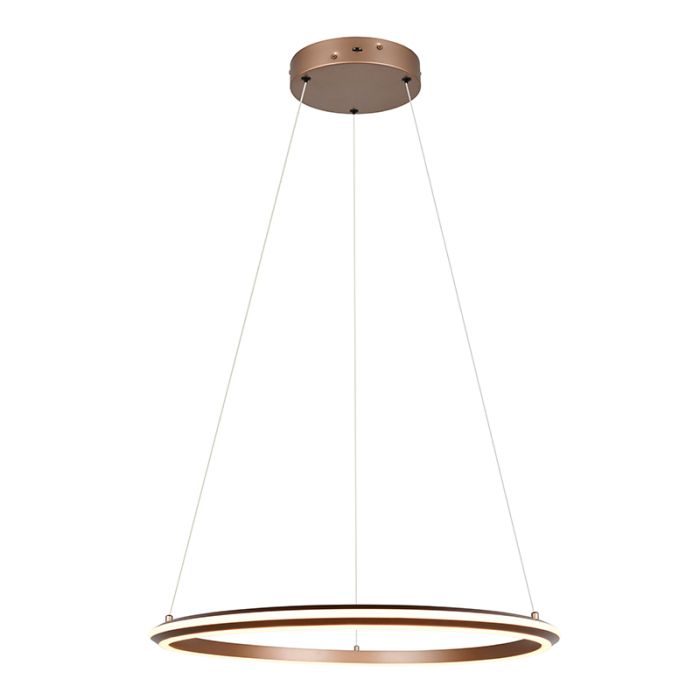 Bruine hanglamp modern, Jiry, 48W, white switch LED, 3-staps dimbaar