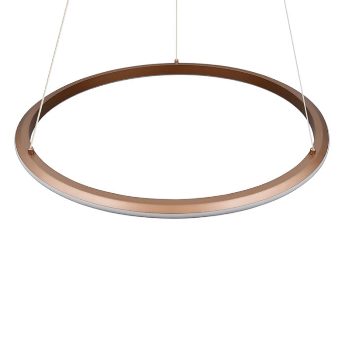 Bruine hanglamp modern, Jiry, 48W, white switch LED, 3-staps dimbaar