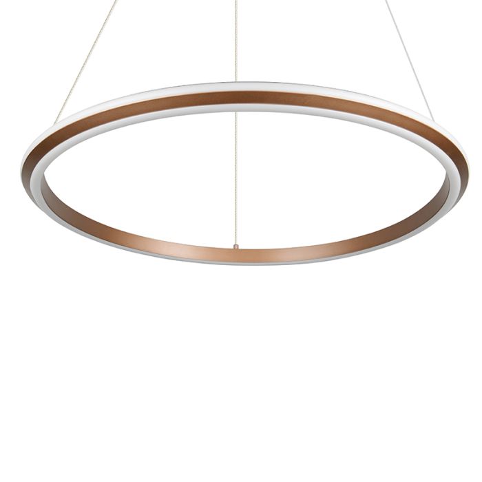 Bruine hanglamp modern, Jiry, 48W, white switch LED, 3-staps dimbaar