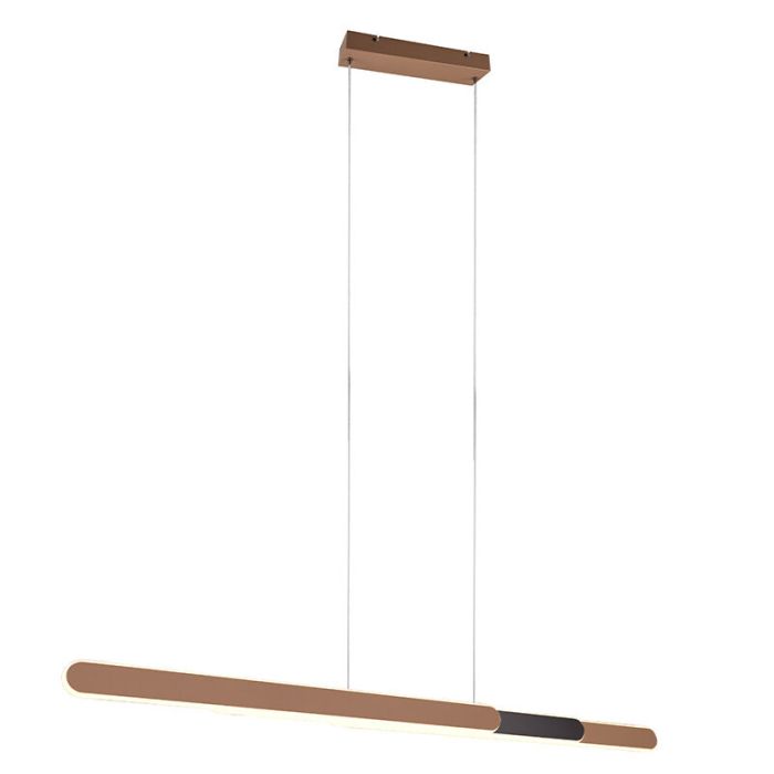 Messing hanglamp design, Dwayn, 48W, warm tot koud wit verstelbare LED, met touchdimmer