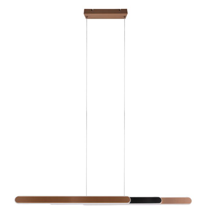 Messing hanglamp design, Dwayn, 48W, warm tot koud wit verstelbare LED, met touchdimmer