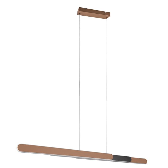Messing hanglamp design, Dwayn, 48W, warm tot koud wit verstelbare LED, met touchdimmer