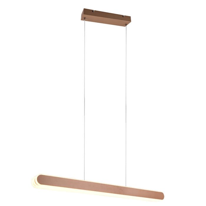 Messing hanglamp design, Dwayn, 48W, warm tot koud wit verstelbare LED, met touchdimmer