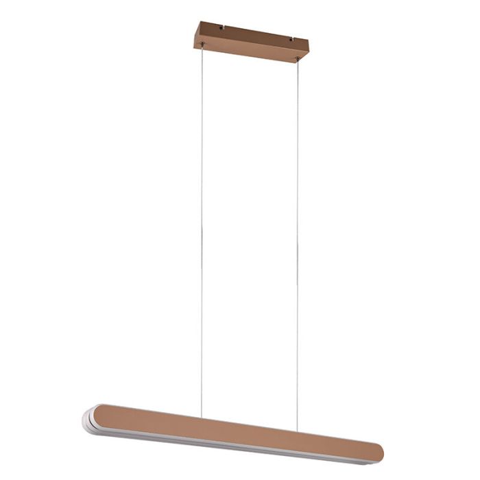 Messing hanglamp design, Dwayn, 48W, warm tot koud wit verstelbare LED, met touchdimmer