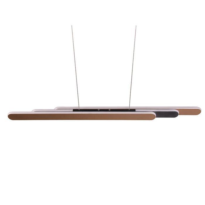 Messing hanglamp design, Dwayn, 48W, warm tot koud wit verstelbare LED, met touchdimmer