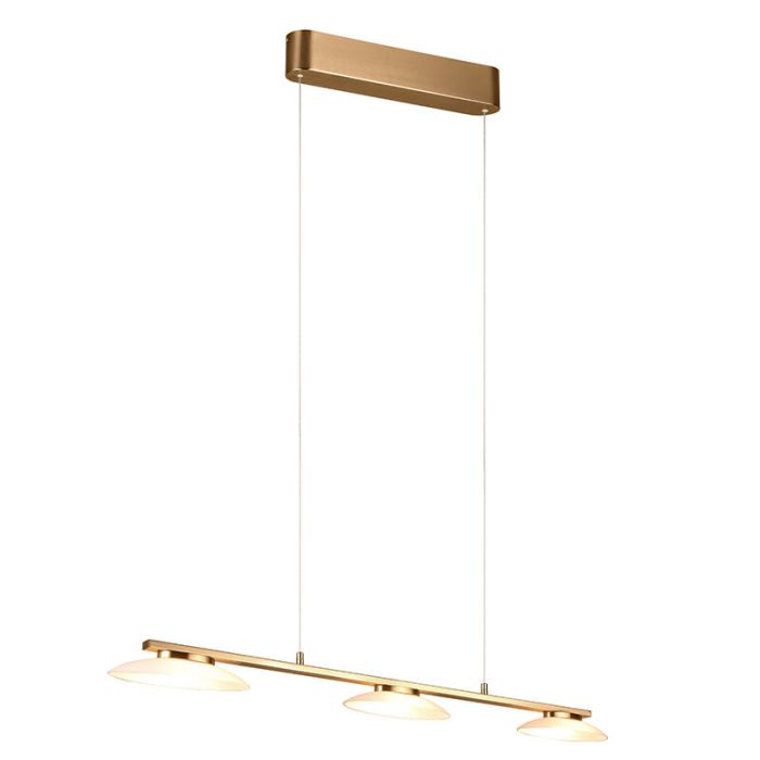Messing hanglamp design, Fenno, 9W, 3000K LED, 3-staps dimbaar