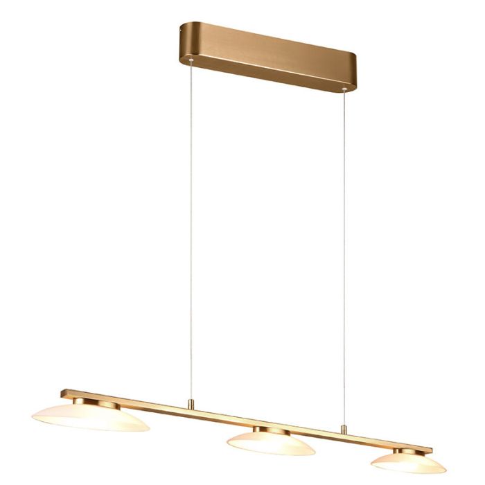 Messing hanglamp design, Fenno, 9W, 3000K LED, 3-staps dimbaar