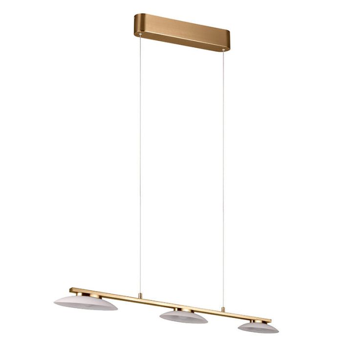 Messing hanglamp design, Fenno, 9W, 3000K LED, 3-staps dimbaar