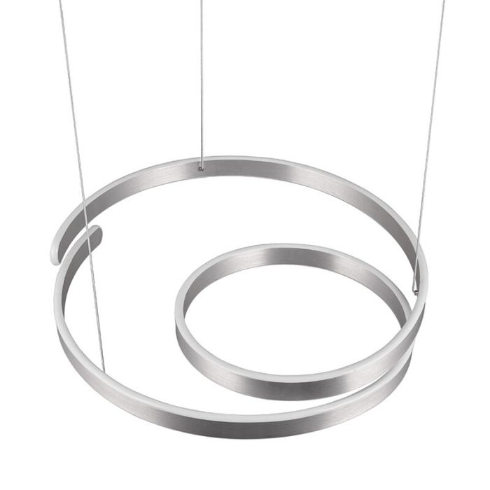 Nikkelen hanglamp design, Ewout, 68W, 3000K LED, 3-staps dimbaar