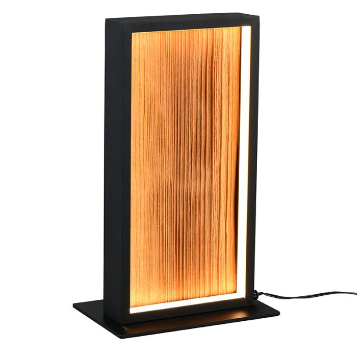 Design tafellamp hout, Tanneke, 10,5W, 3000K LED, 3-staps dimbaar