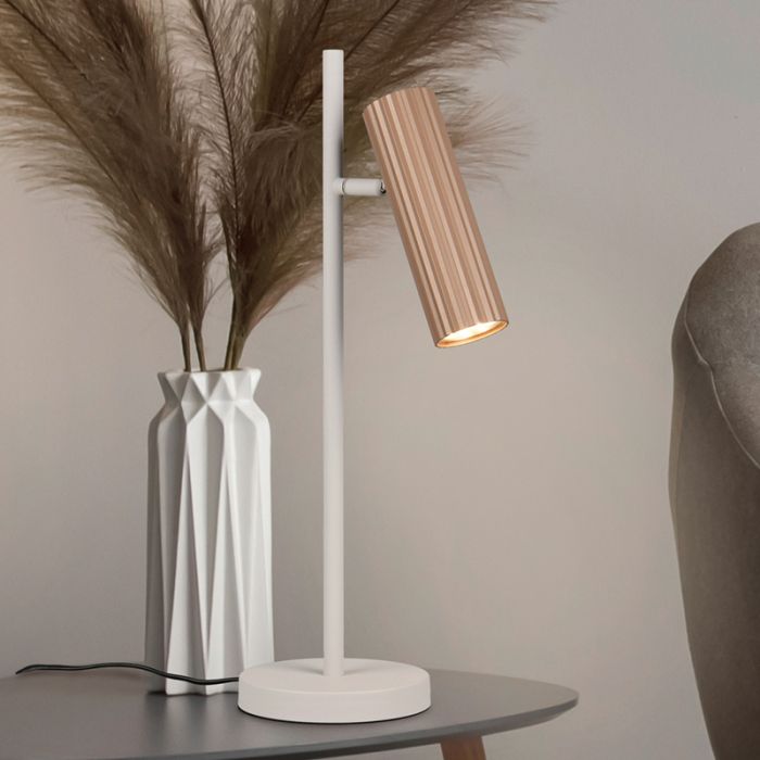 Bruine tafellamp modern, Sieb, met schakelaar