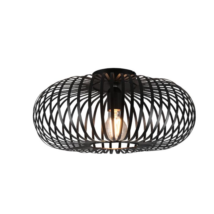 Industriële plafondlamp zwart, Johann
