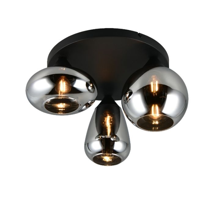 Zwarte plafondlamp design, Ervin