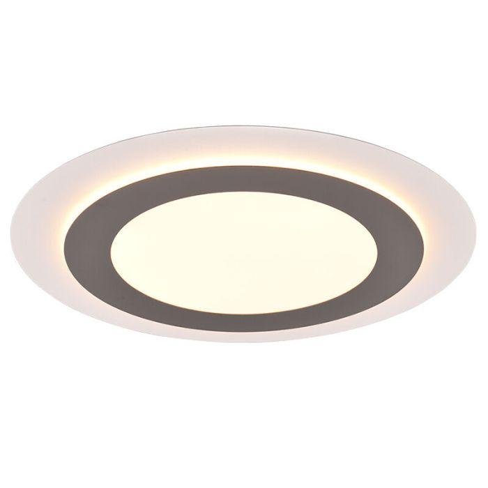 Nikkelen plafonnière modern, Frans, 42W, warm tot koud wit verstelbare LED, met afstandsbediening
