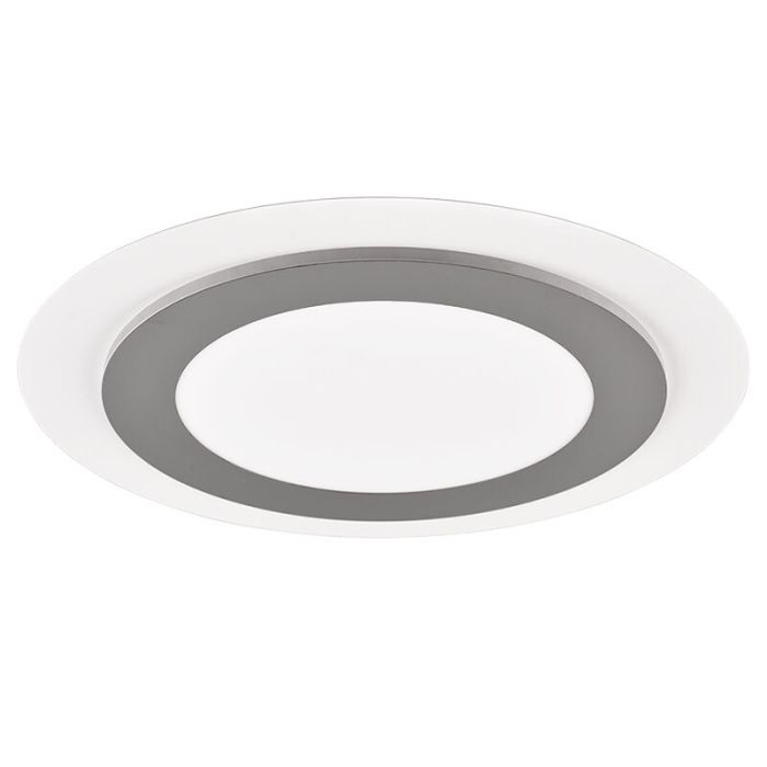 Nikkelen plafonnière modern, Frans, 42W, warm tot koud wit verstelbare LED, met afstandsbediening