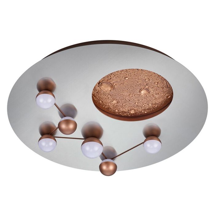 Zilveren plafonnière modern, Gilberto, 42W, warm tot koud wit verstelbare LED, 3-staps dimbaar