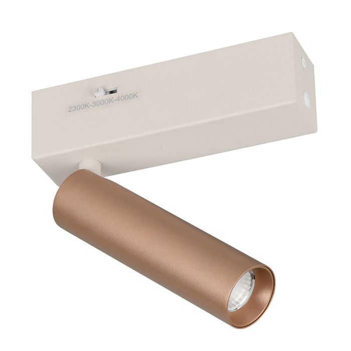 Bruine wandspot modern, Smail, 5,5W, white switch LED, 3-staps dimbaar