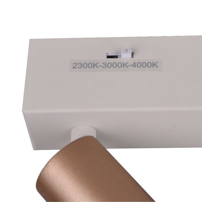 Bruine wandspot modern, Smail, 5,5W, white switch LED, 3-staps dimbaar