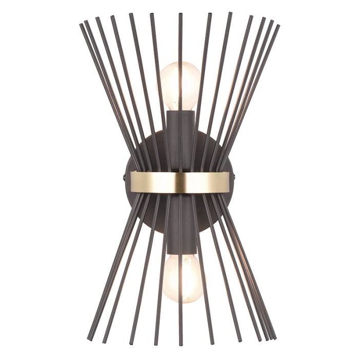 Zwarte wandlamp industrieel, Fransiscus