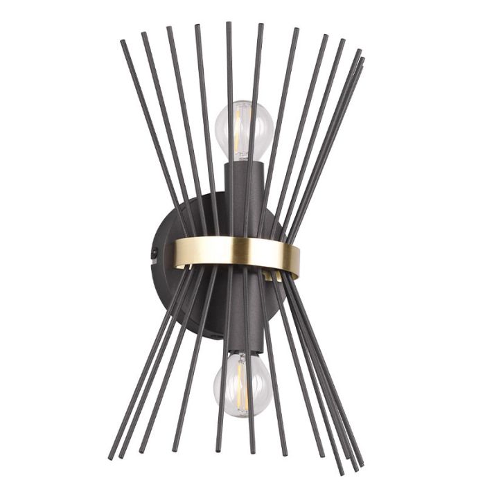 Zwarte wandlamp industrieel, Fransiscus