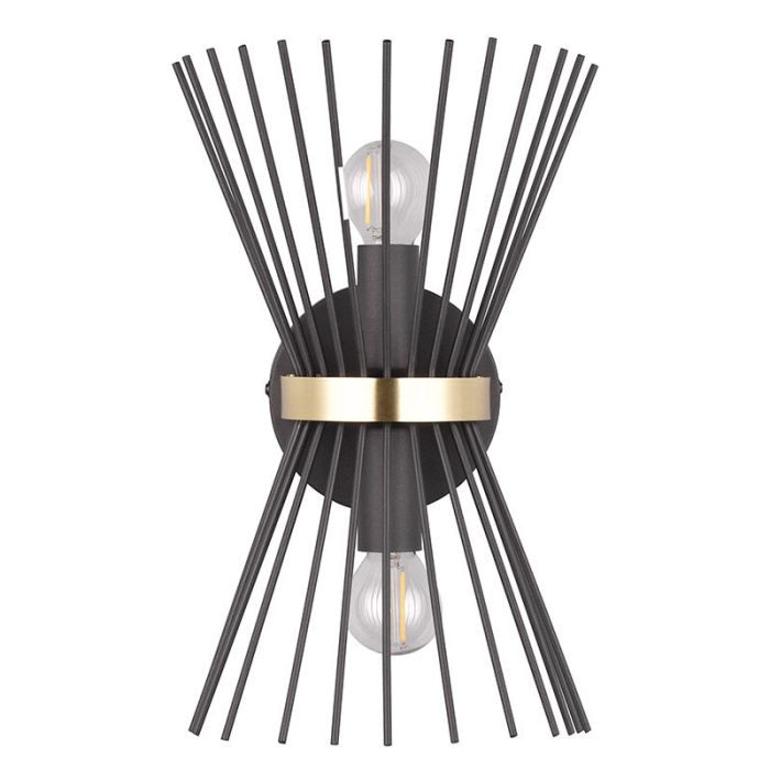 Zwarte wandlamp industrieel, Fransiscus