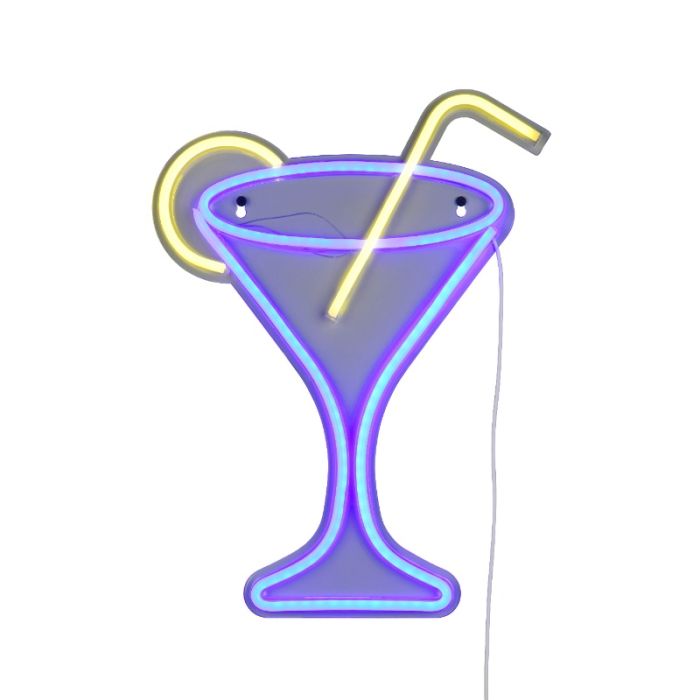 Kunststof wandlamp, Cheers, 5W, blauw LED, met schakelaar