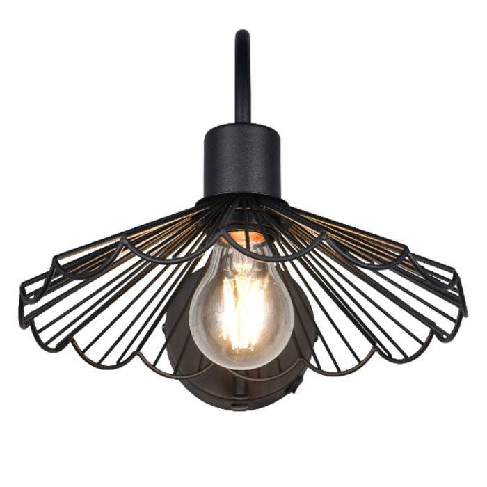 Zwarte wandlamp modern, Celso