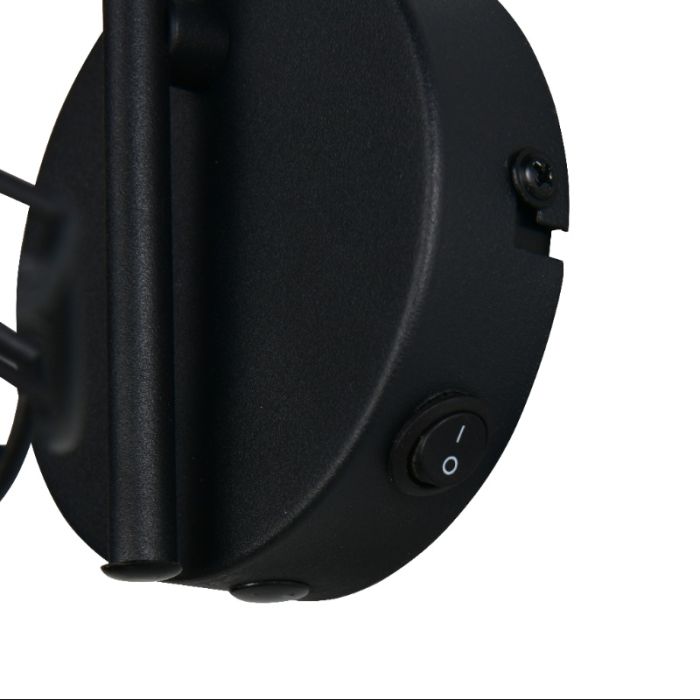 Zwarte wandlamp modern, Celso