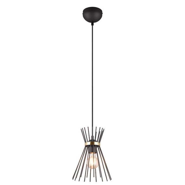 Zwarte hanglamp industrieel, Fransiscus