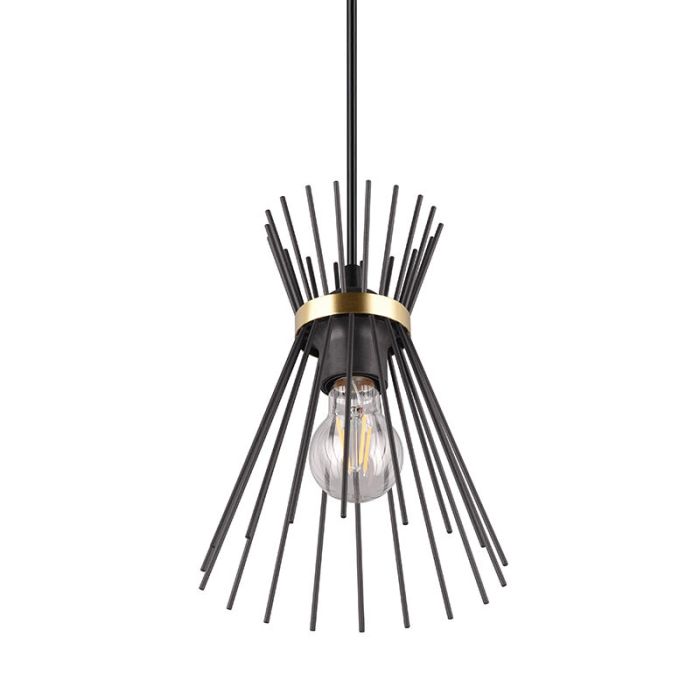 Zwarte hanglamp industrieel, Fransiscus