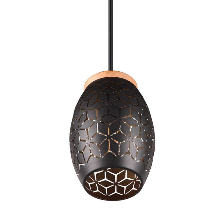 Zwarte hanglamp modern, Delana
